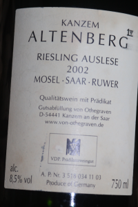 2002 Kanzemer ALTENBERG Riesling Auslese