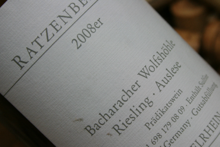 2008 Bacharacher Wolfshöhle Riesling Auslese Goldkapsel