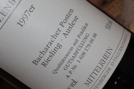 1997 Bacharacher POSTEN Riesling Auslese