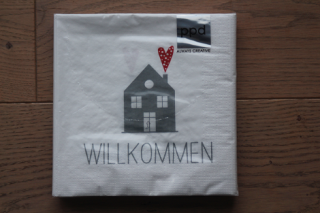 Servietten | Willkommen weiss  Lunch-Servietten 33x33 cm | 20 Stück