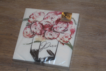 Servietten | Paris Peonies Napkin 33x33 | 20 Stück